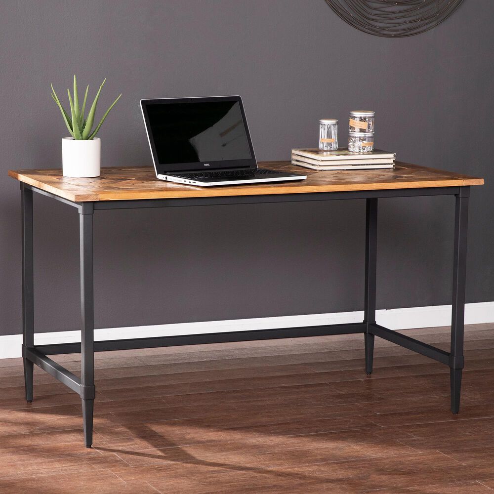Southern Enterprises Lawrenny Desk in Natural and Black, , large