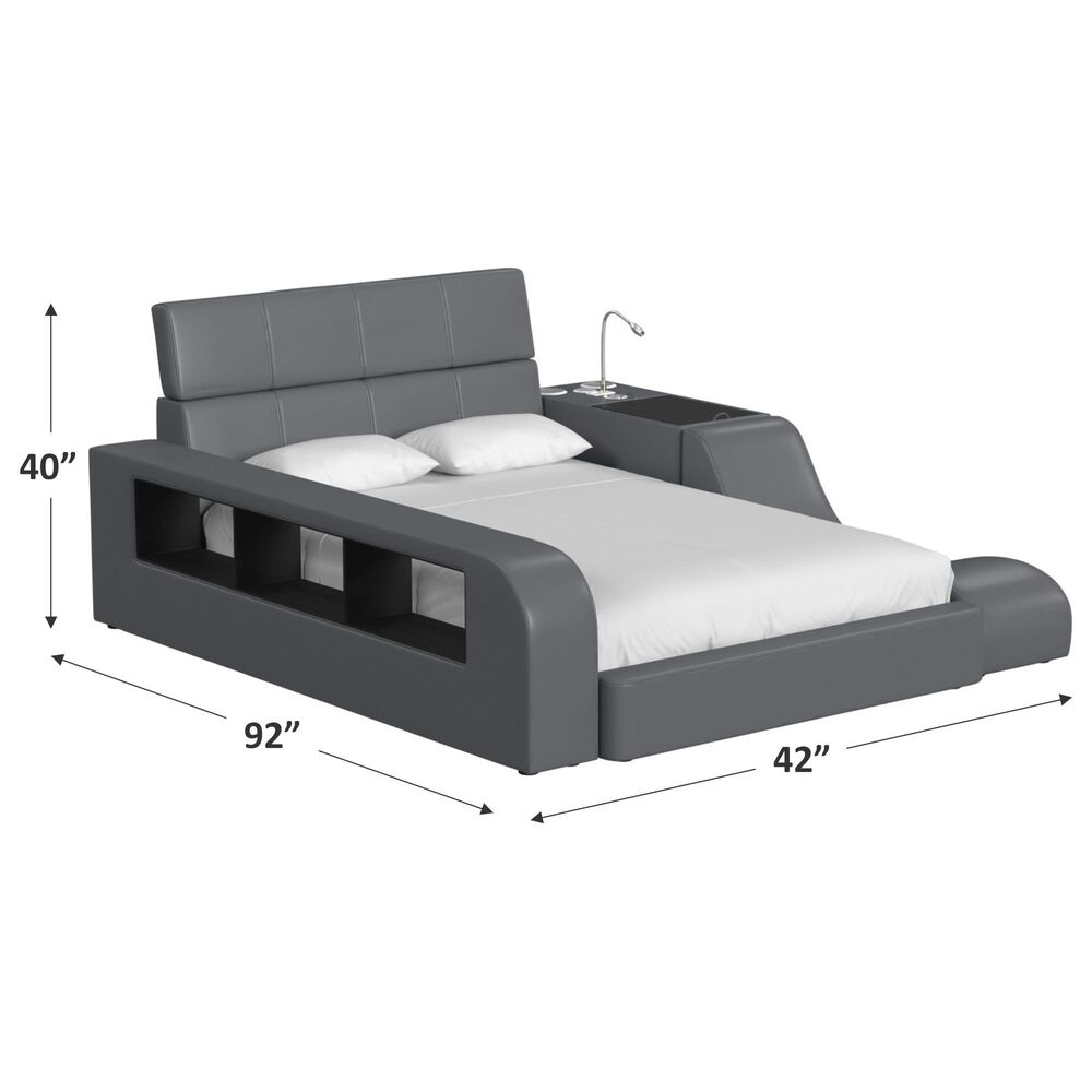 Mayberry Hill Valari Twin Bed with Electronic Features in Grey, , large