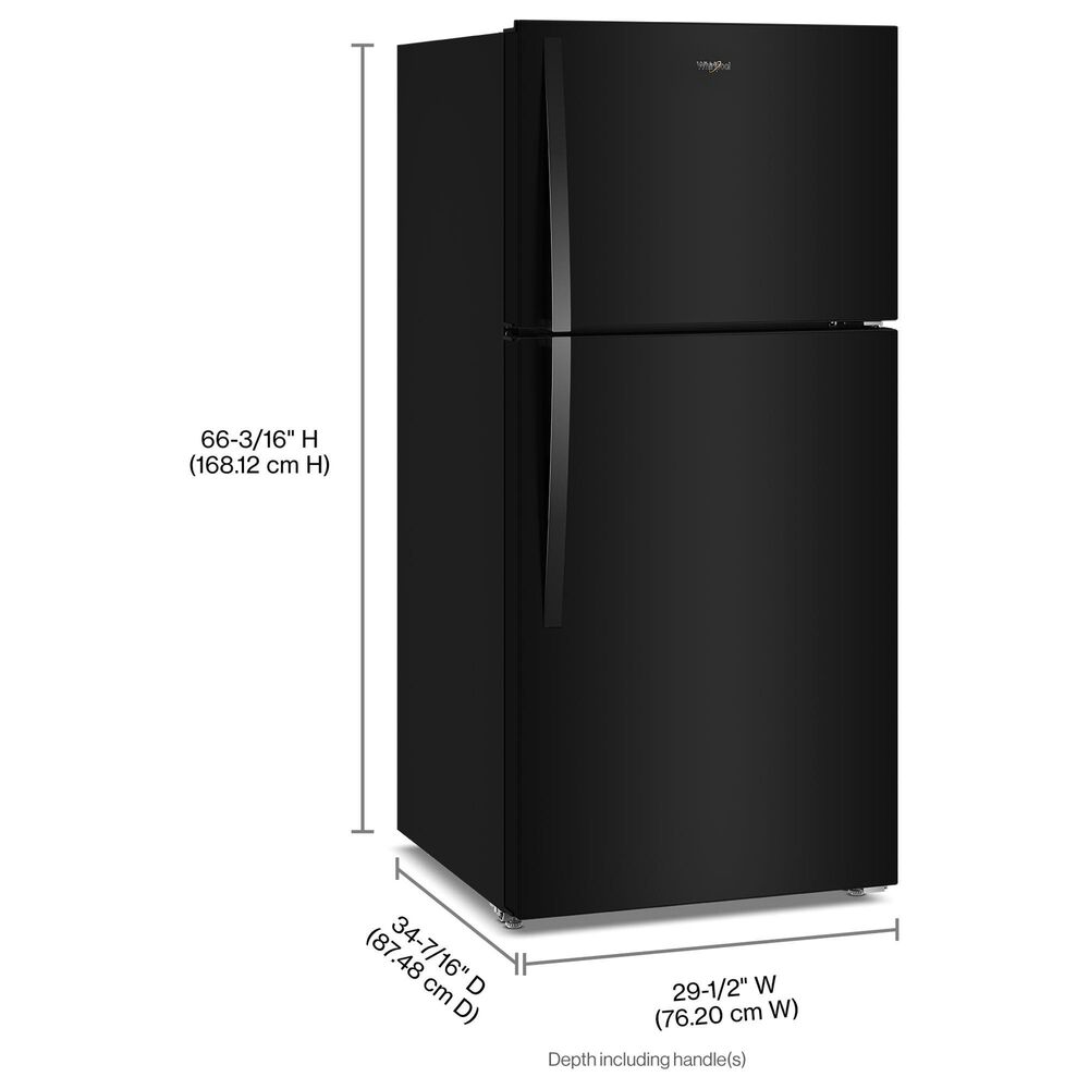 Whirlpool 19 Cu. Ft. Top Freezer Refrigerator with Garage Ready in Black, , large