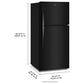 Whirlpool 19 Cu. Ft. Top Freezer Refrigerator with Garage Ready in Black, , large