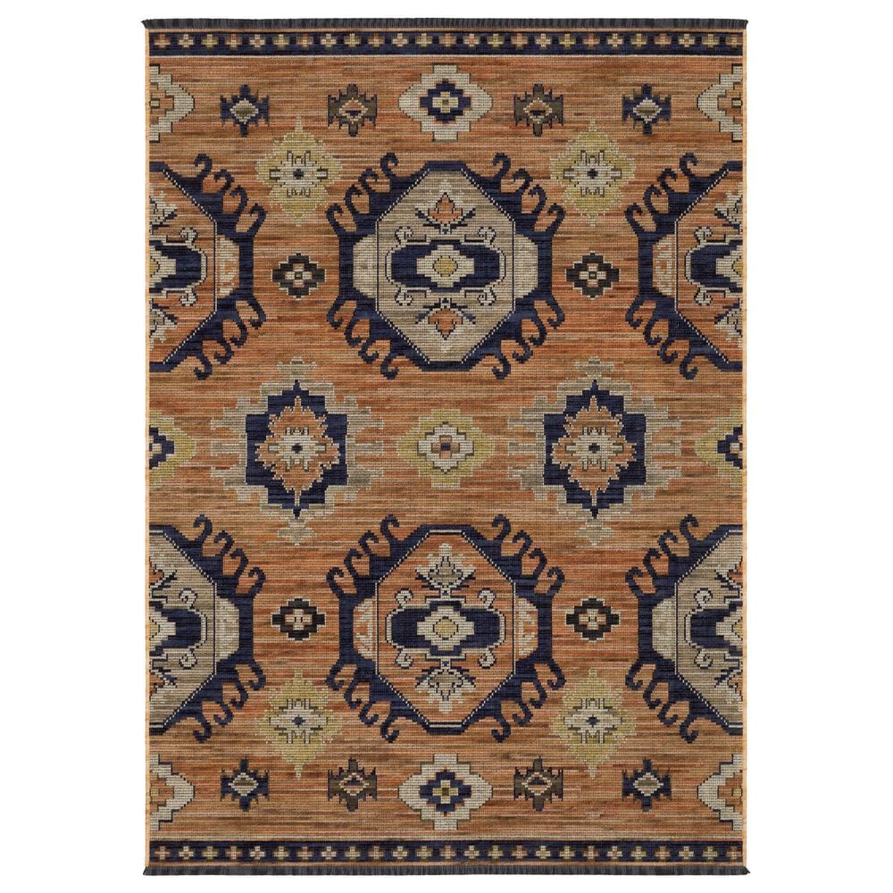 Oriental Weavers Legacy LGY01 Rust and Blue 9"10" x 12"10" Area Rug, , large