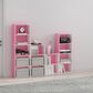 HOMLUX 4-Tier Open Shelf Bookcase in Pink and White, , large