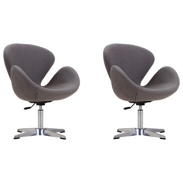 Manhattan Raspberry Adjustable Swivel Chair in Grey (Set of 2), , large