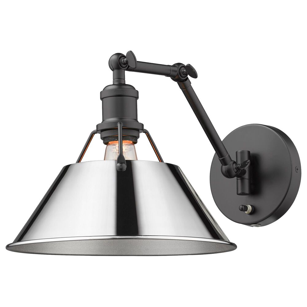 Golden Lighting Orwell 1-Light Wall Sconce in Matte Black and Chrome, , large
