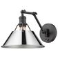 Golden Lighting Orwell 1-Light Wall Sconce in Matte Black and Chrome, , large