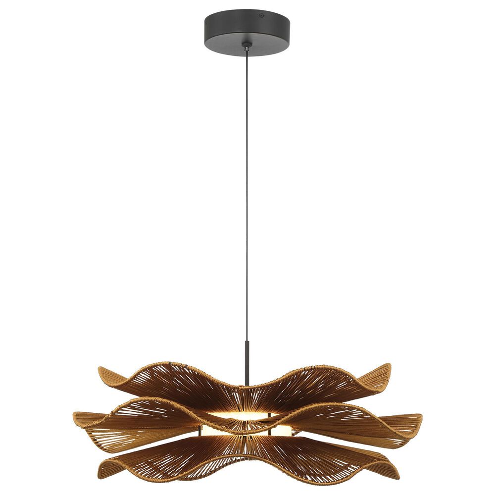 Golden Lighting Whisper 24" 1-Light LED Pendant in Bronze, , large