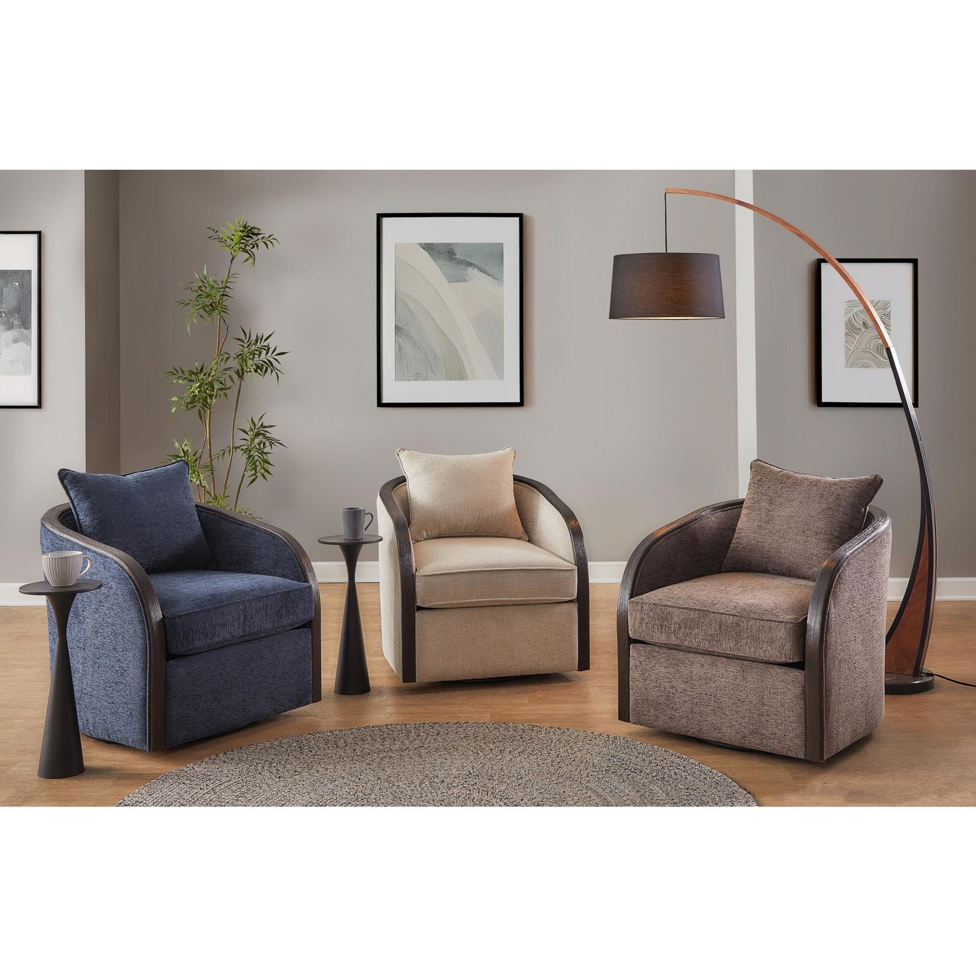 LumiSource Gemma Swivel Accent Chair in Mocha