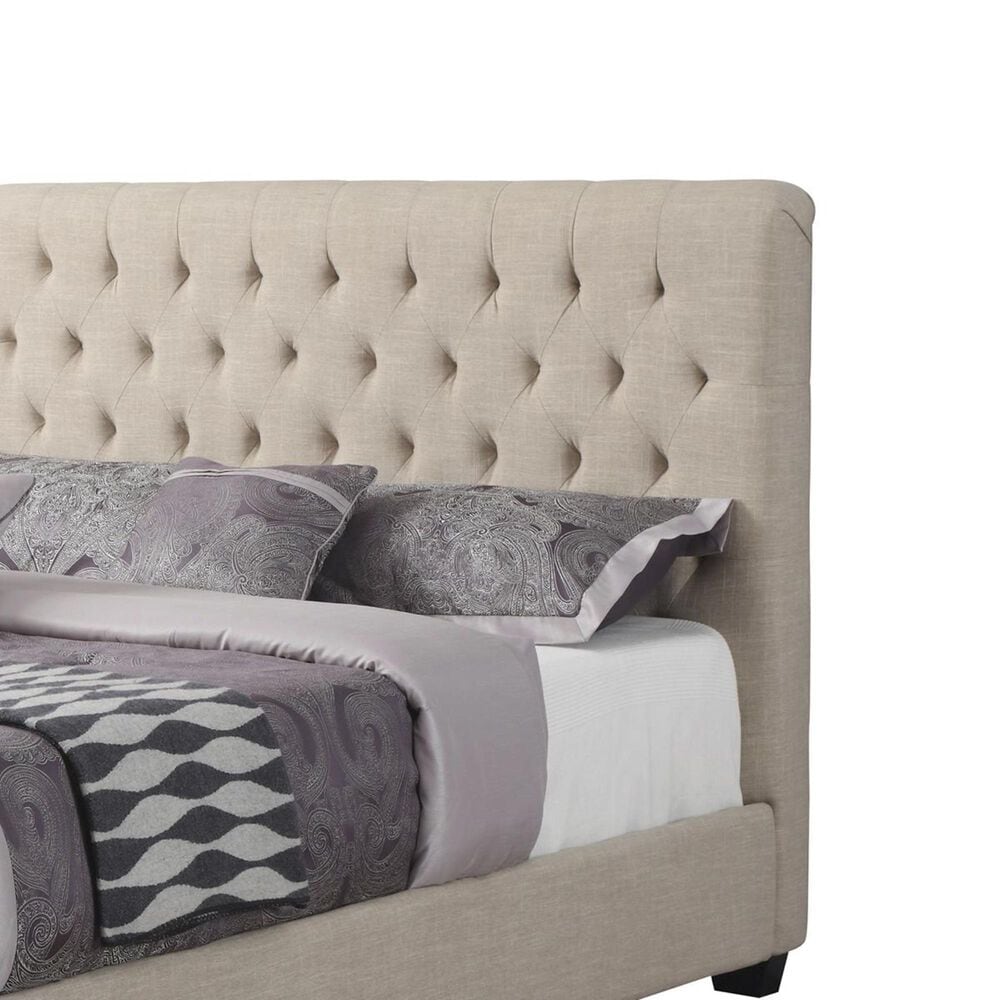 Pacific Landing Chloe California King Upholstered Bed in Oatmeal, , large