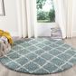 Safavieh Dallas Shag SGD258C-6R 6" Round Seafoam/Ivory Area Rug, , large