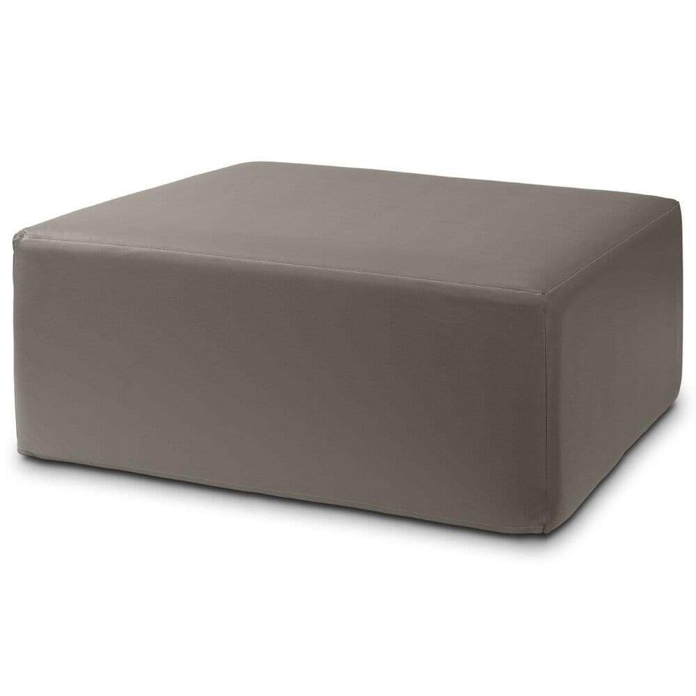 Jaxx Fairlie Faux Leather Ottoman in Gunmetal, , large