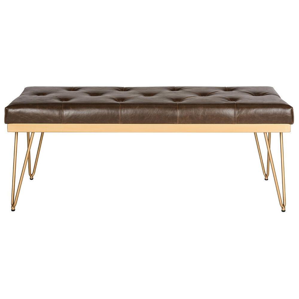 Safavieh Marcella Bench in Brown/Gold, , large