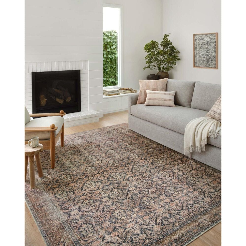 Amber Lewis x Loloi Billie 5&#39; x 7&#39;6&quot; Ink and Salmon Area Rug, , large