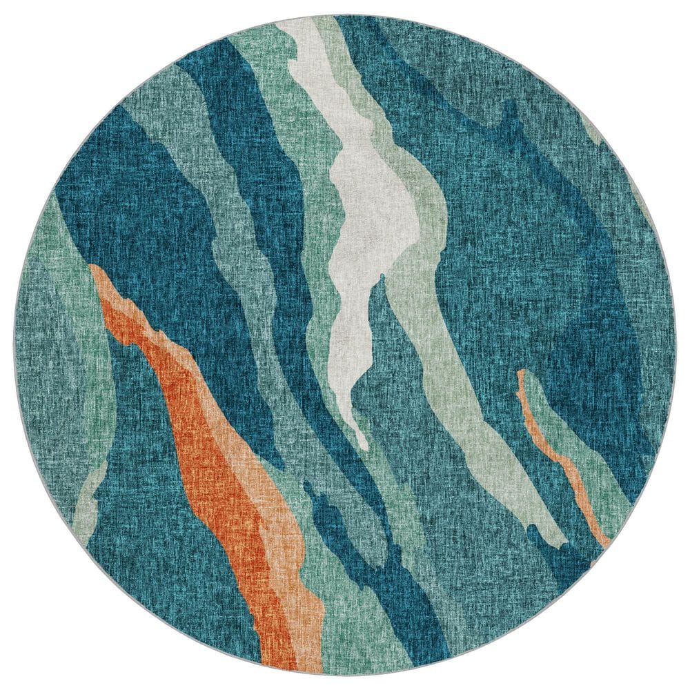 Dalyn Rug Company Lorenzo LN4 Teal 8" Round Area Rug, , large