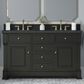 James Martin Vanities Brookfield 60" Double Bathroom Vanity in Black Onyx with 3 cm Charcoal Soapstone Quartz Top and Rectangular Sinks, , large
