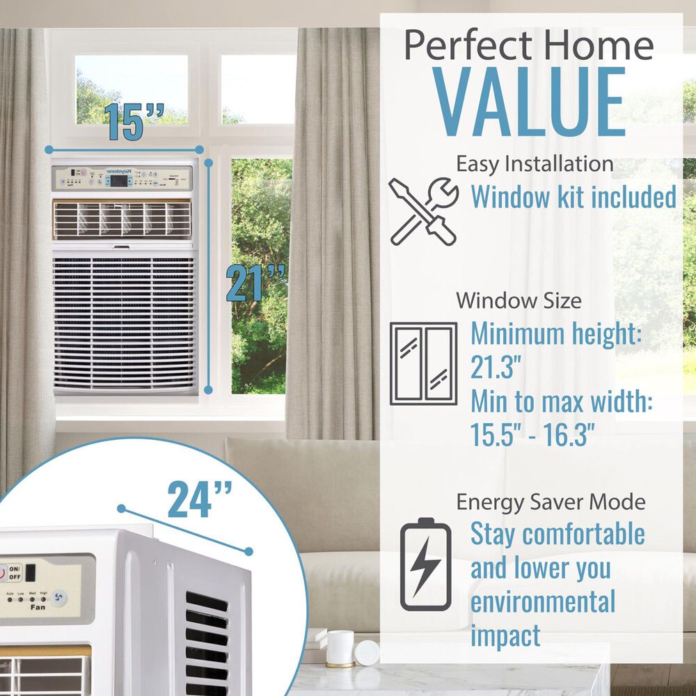 Keystone 10000 BTU Casement Window Air Conditioner in White, , large