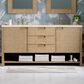 James Martin Vanities Solene 72" Double Bathroom Vanity in Seaside Oak with 3 cm Eternal Marfil Quartz Top and Rectangular Sinks, , large
