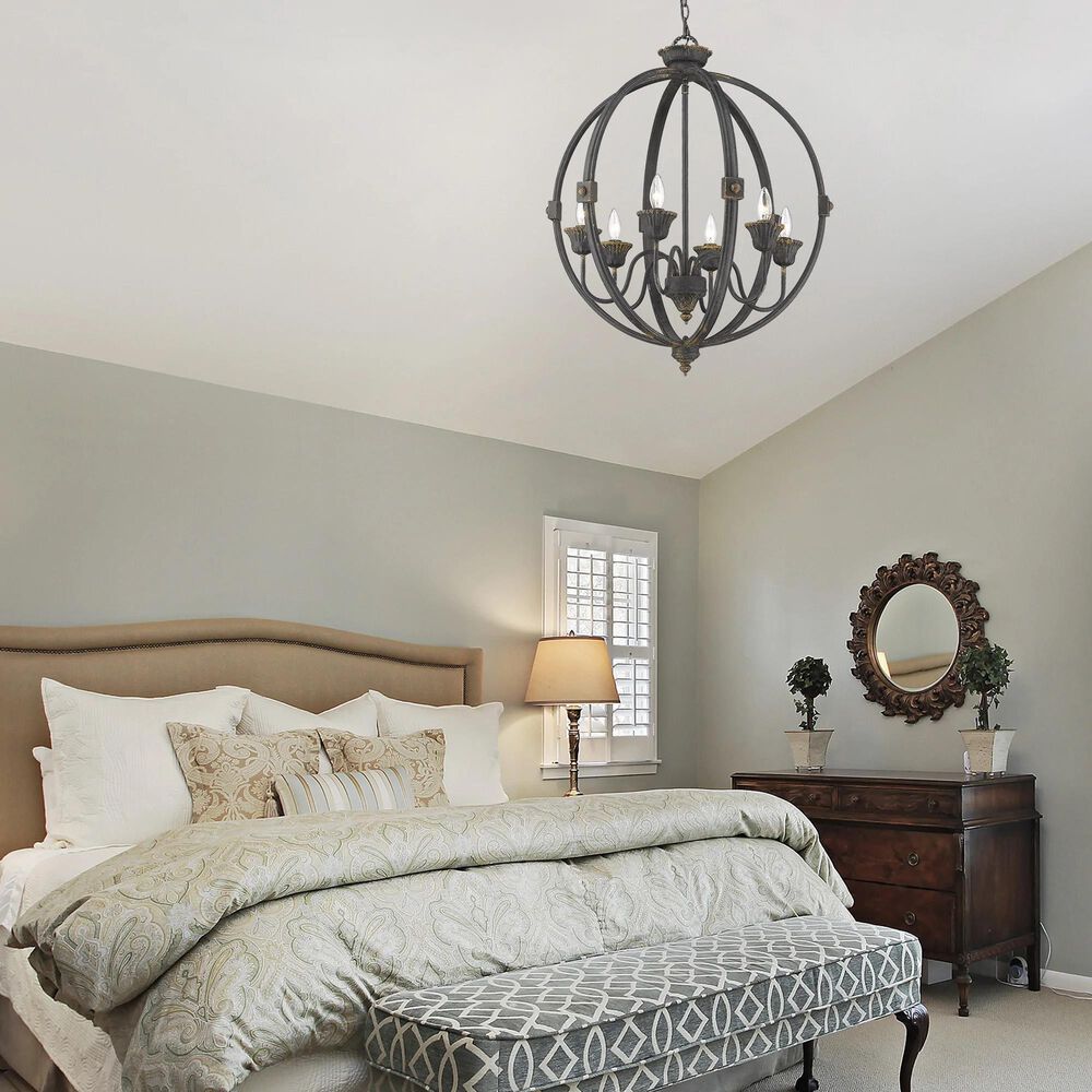 Golden Lighting Jules 6-Light Chandelier in Antique Black, , large