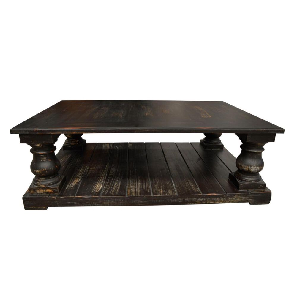 Santa Fe Rustic Coffee Table in Stone Brown, , large