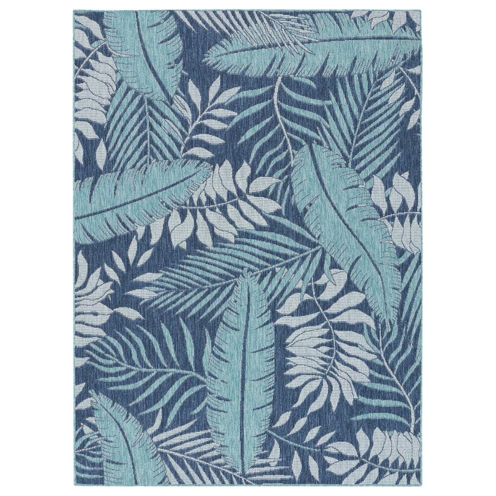 Nourison Garden Oasis GOA02 Navy 5&#39; x 7&#39; Indoor/Outdoor Area Rug, , large