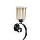 Maple and Jade 27" Handmade Pillar Scroll Indoor/Outdoor Wall Sconce in Matte Black and Clear, , large
