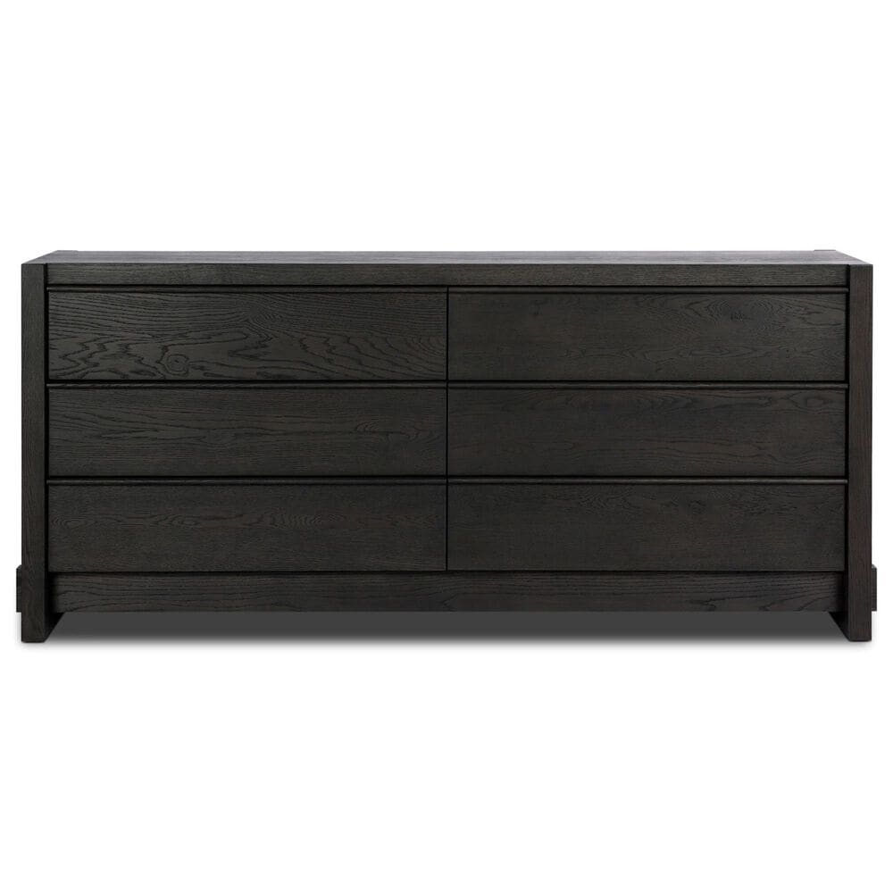 Four Hands Aramis 6 Drawer Dresser Only in Smoked Black Resawn, , large