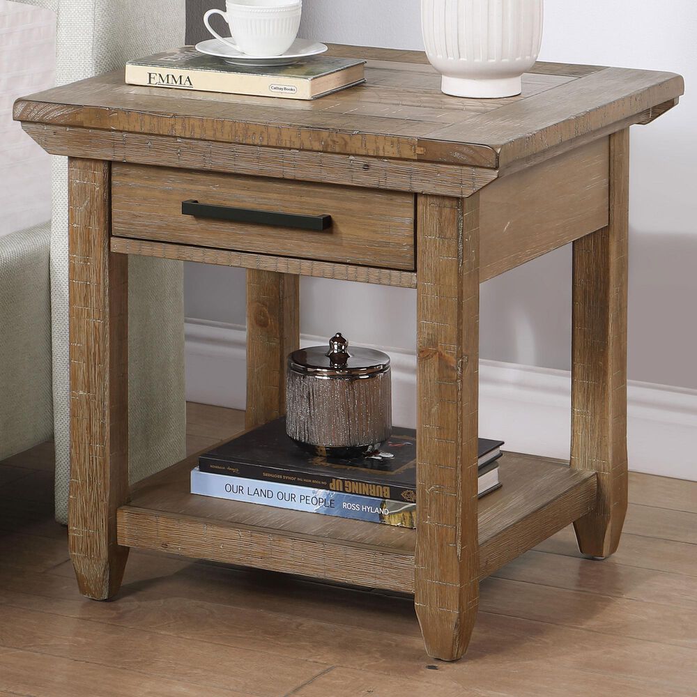 Steve Silver Furniture Riverdale End Table in Driftwood, , large