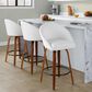 LumiSource Matisse 26" Swivel Counter Stool with Cream Fabric Upholstery in Walnut and Black (Set of 2), , large