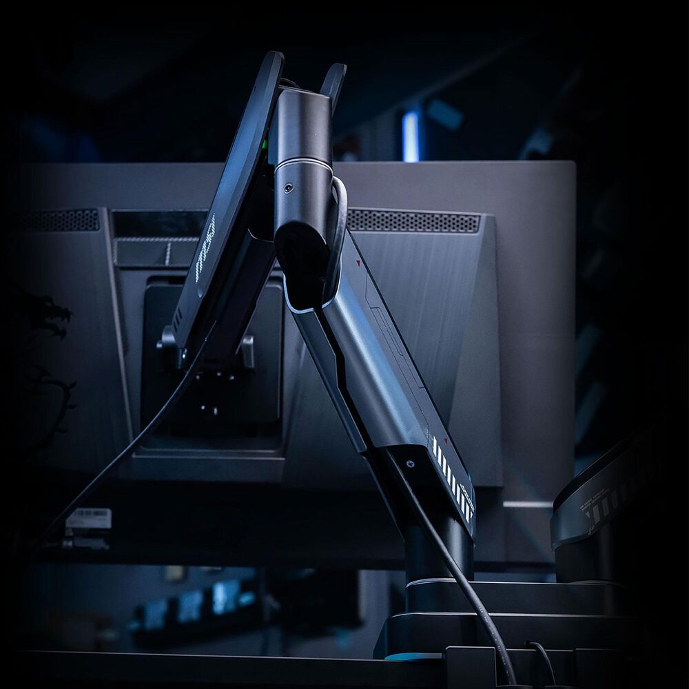 MSI Full-Motion Dual Monitor Mount for 17&quot;-35&quot; Screen in Matte Black and Painted Grey, , large