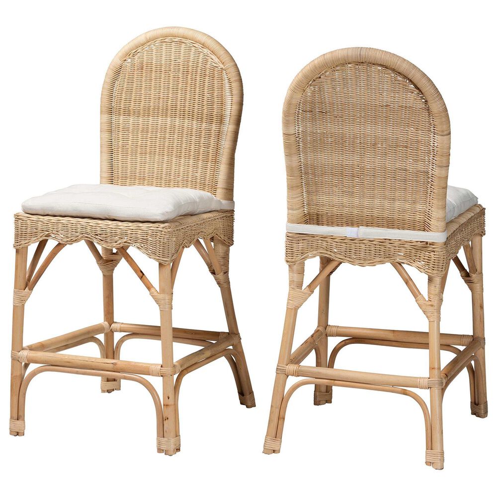 Baxton Studio Bilu Counter Stool Set in Light Honey (Set of 2), , large