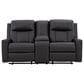Ashley Mackmenville Manual Double Reclining Loveseat with Console in Carbon, , large