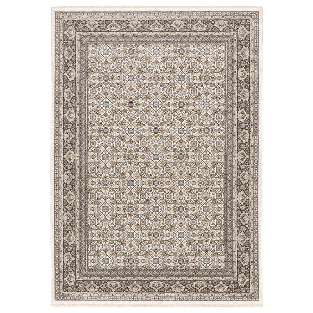 Oriental Weavers Maharaja Belita 2061N 6"7" x 9"6" Ivory and Grey Area Rug, , large