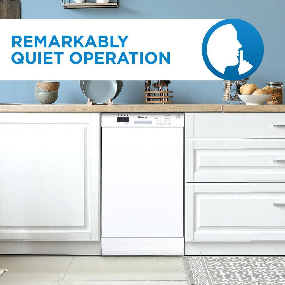 Danby 18" Built-In Dishwasher with Child Lock in White, , large