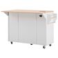 HOMLUX 56" Kitchen Island with Drop Leaf in White, , large