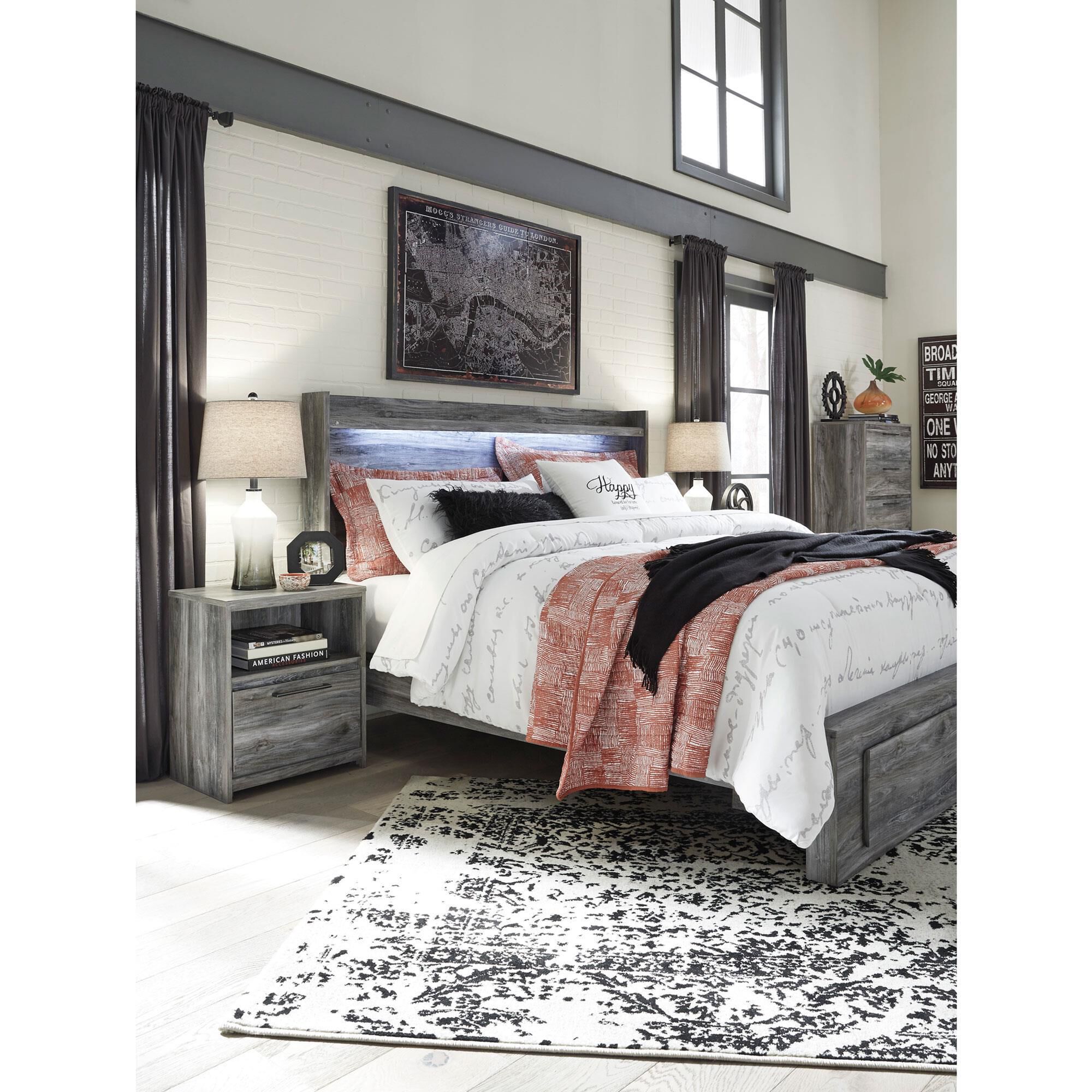 Ashley Baystorm 5 Piece Queen Bedroom Set in Gray