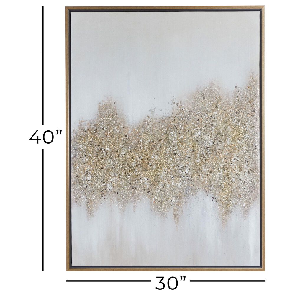 CosmoLiving by Cosmopolitan 40&quot; x 30&quot; Abstract Wall Art in Silver, White, Gold and Gray, , large
