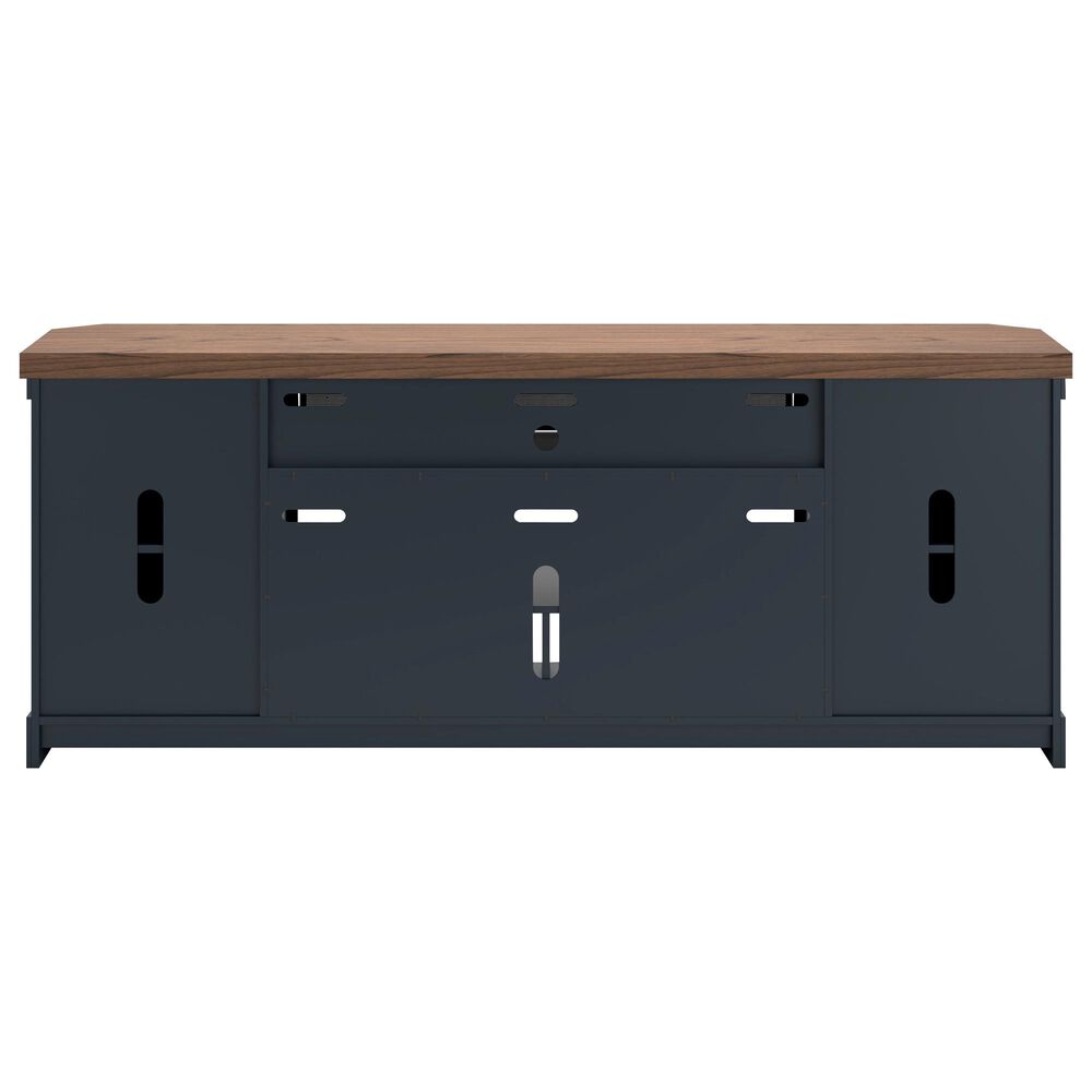 Ashley Landocken 84&quot; Extra Large TV Stand in Light Brown and Dark Sate Blue, , large