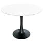 Leisuremod Bristol 40" Round Dining Table with MDF Top in Black and White - Table Only, , large