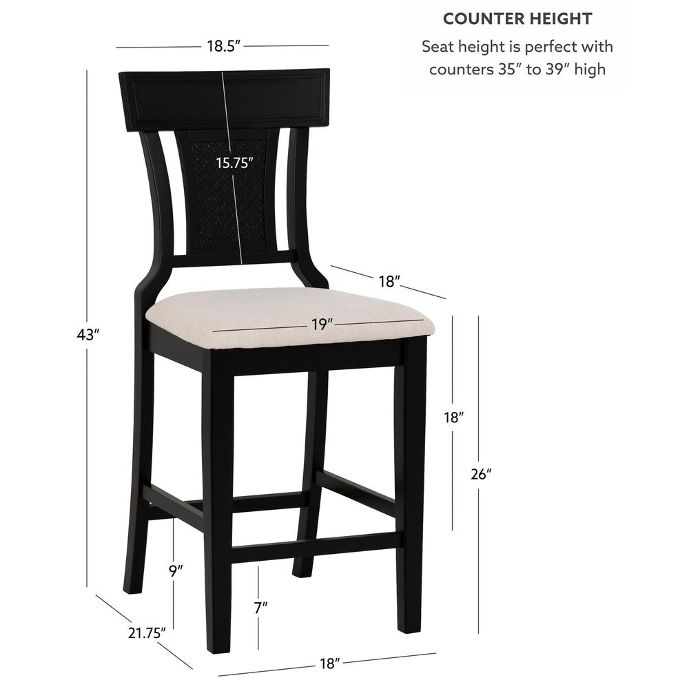 Linon Home Decor Rylan Counter Stool in Black, , large