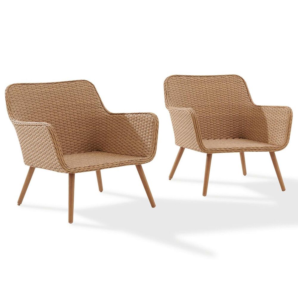 Crosley Furniture Landon 2Piece Outdoor Wicker Chair Set in Light