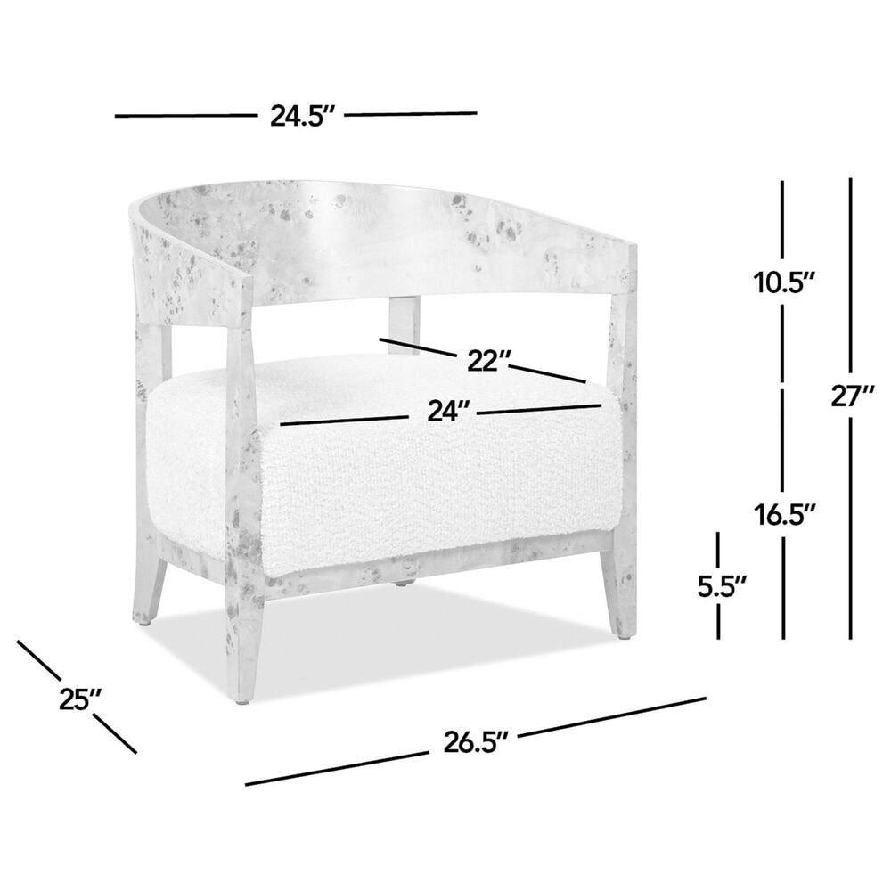 Jennifer Taylor Home Madrid Accent Chair in Seashell White, , large