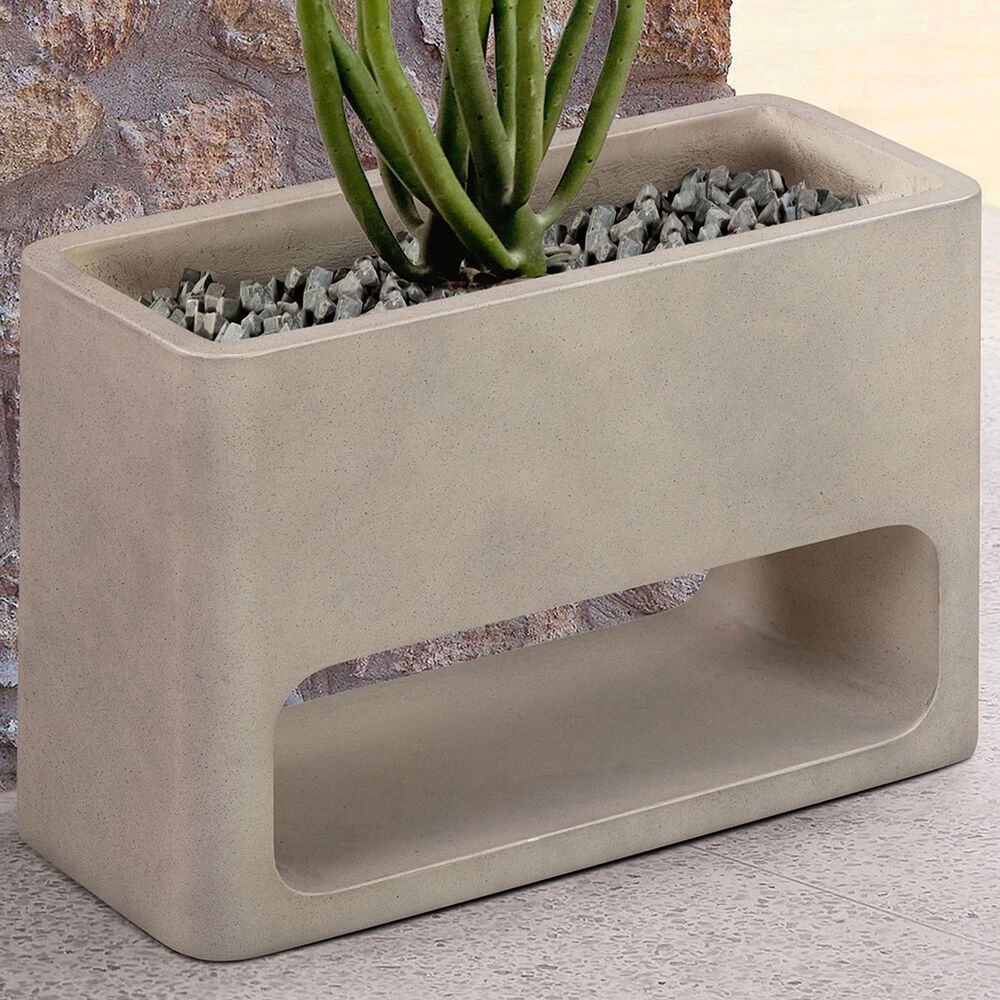 Blue River Sunstone Patio Planter in White, , large