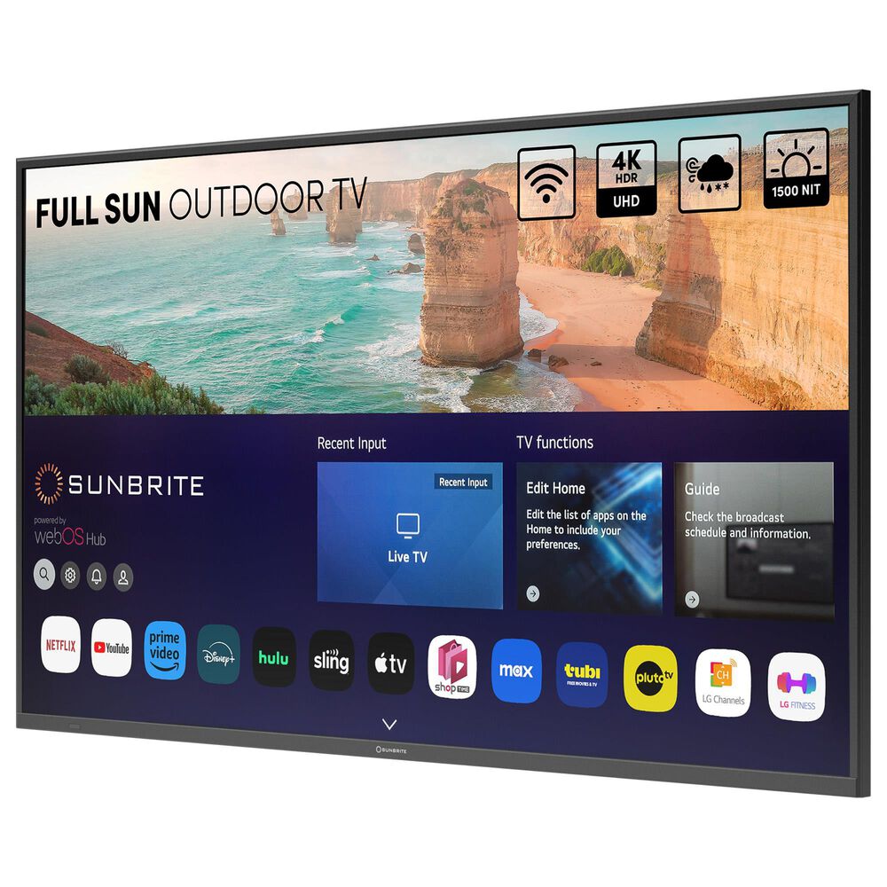 Sunbrite 75&quot; Solis Series - Full Sun - 4K UHD HDR in Black - Smart Outdoor TV, , large