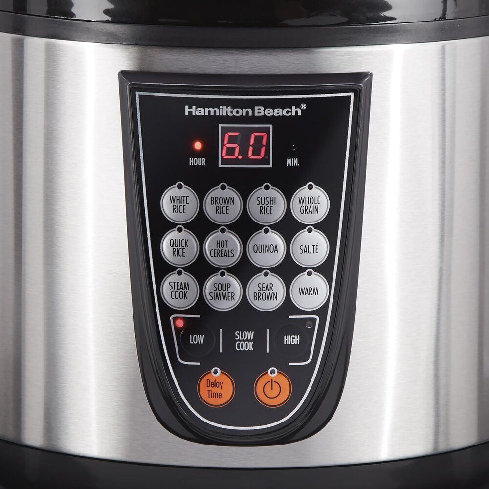Hamilton Beach 4.5-Quart Digital Multi Cooker with 14 Pre-Programmed Settings in Stainless Steel, , large
