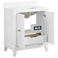 37B Kinsale 30" Single Bathroom Vanity Cabinet in Bright White with White Composite Stone Top and Backsplash, , large