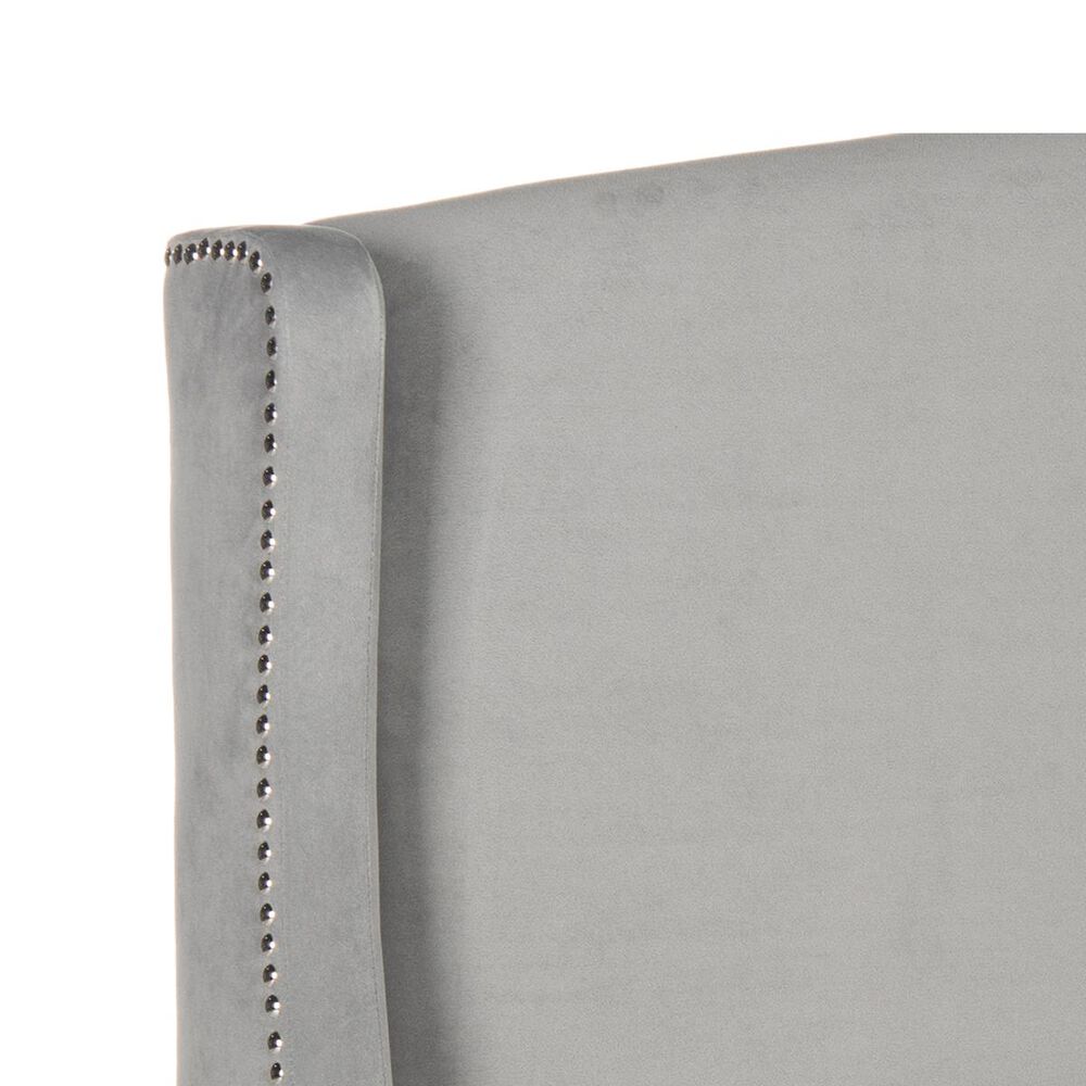 Safavieh Austin Queen Nailhead Winged Headboard in Pewter, , large