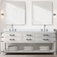Lexora Home Norwalk 80" Double Bathroom Vanity in White Oak with White Quartz Top and Rectangular Sinks, , large