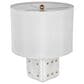 A&B Home Anita Table Lamp with Collapsible Shade in White and Gold, , large