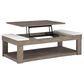 Ashley Loyaska Lift-Top Cocktail Table in Grayish Brown and White, , large