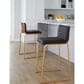 Lumisource Mason Mara Counter Stool with Black Cushion in Gold and Walnut (Set of 2), , large