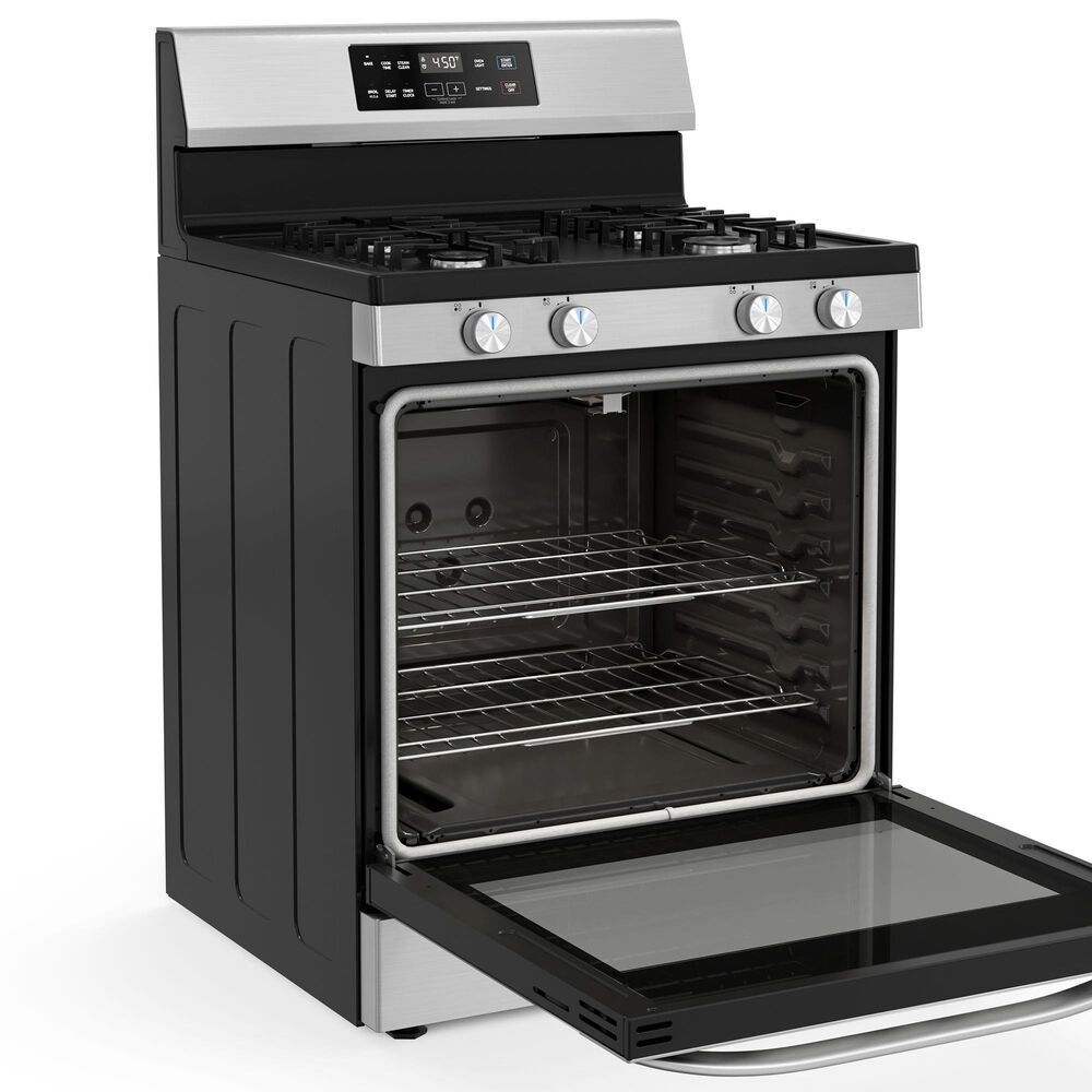 Midea 6.1 Cu. Ft. 4-Burner Freestanding Gas Range with Steam Cleaning in Stainless Steel, , large